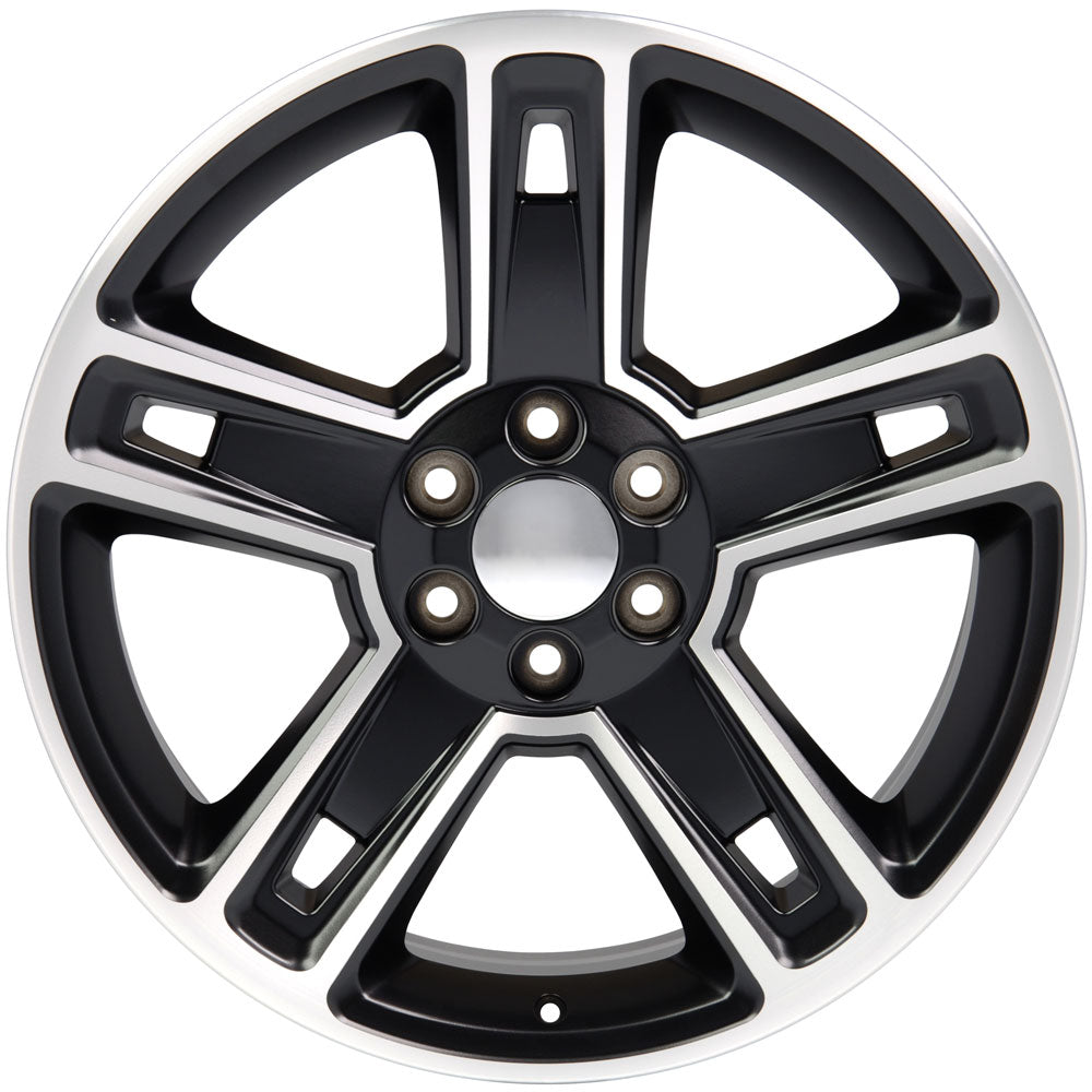 22" fits Chevrolet - Silverado Replica Wheel - Satin Black Machined 22x9 | Suncoast Wheels 22 inch OEM Chevy Wheels, factory Silverado 20 inch wheels, GMC replica wheels