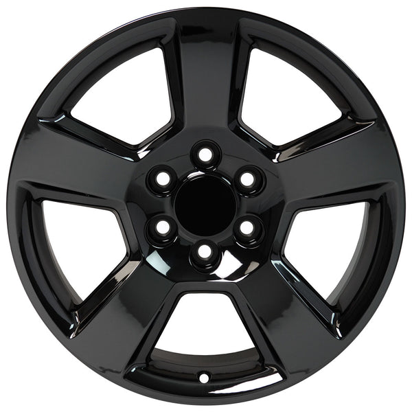 20" fits Chevrolet - Tahoe Replica Wheel - PVD Black Chrome 2x9 | Suncoast Wheels 22 inch OEM Chevy Wheels, factory Silverado 20 inch wheels, GMC replica wheels
