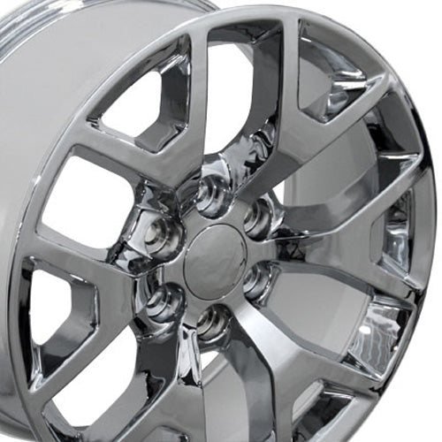 22" Fits GMC - Sierra 15 Style Replica Wheel - Chrome 22x9 | Suncoast Wheels 22 inch OEM Chevy Wheels, factory Silverado 20 inch wheels, GMC replica wheels