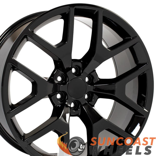 24 inch Rim Fits Sierra Honeycomb CV92 24x10 Gloss Black GMC Wheel
