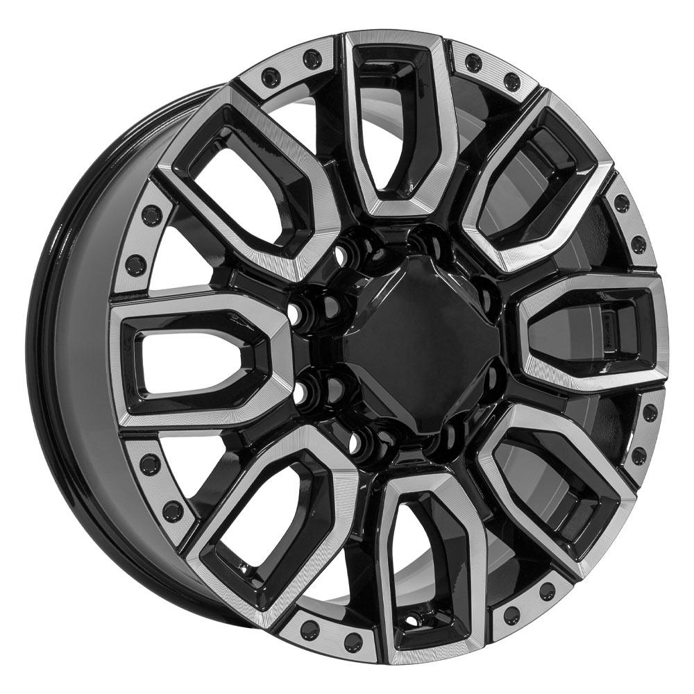 20" Wheel fits GMC Sierra 2500/3500 - CV97B Black with Milled Edge 20x8.5