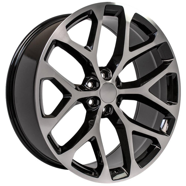 Black Machined Wheels fit GMC Sierra 1500 24x10