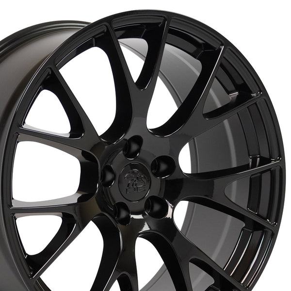 20 inch Rim Fits Dodge Challenger Hellcat Replica Wheel DG15 20x9 Gloss Black	