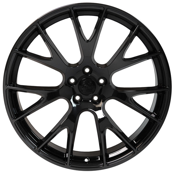 22" fits Dodge Ram - Hellcat Style Replica Wheel - PVD Black Chrome 22x1 | Suncoast Wheels Dodge Hellcat replica wheels, Grand Cherokee SRT replica wheels, Challenger reproduction wheels, affordable Dodge replica rims