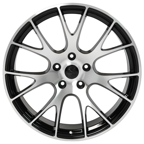 20" fits Dodge Ram - Hellcat Style Replica Wheel - Black Machined Face 2x9 | Suncoast Wheels Dodge Hellcat replica wheels, Grand Cherokee SRT replica wheels, Challenger reproduction wheels, affordable Dodge replica rims