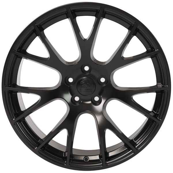 22" fits Dodge - Hellcat Style Replica Wheel - Satin Black 22x9 | Suncoast Wheels Dodge Hellcat replica wheels, Grand Cherokee SRT replica wheels, Challenger reproduction wheels, affordable Dodge replica rims