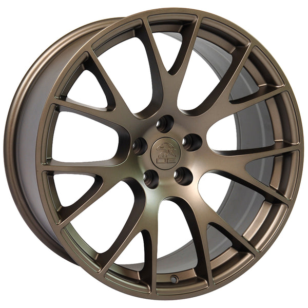 22" fits Dodge - Hellcat Style Replica Wheel - Bronze 22x9 | Suncoast Wheels 17 inch factory Jeep wheels, Charger replica wheels, Jeep SRT8 replica wheels