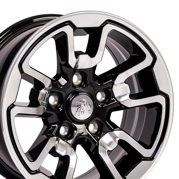 17" Rim fits Dodge RAM Rebel Style Polished w/Blk 17x8 Wheel Hollander 2553