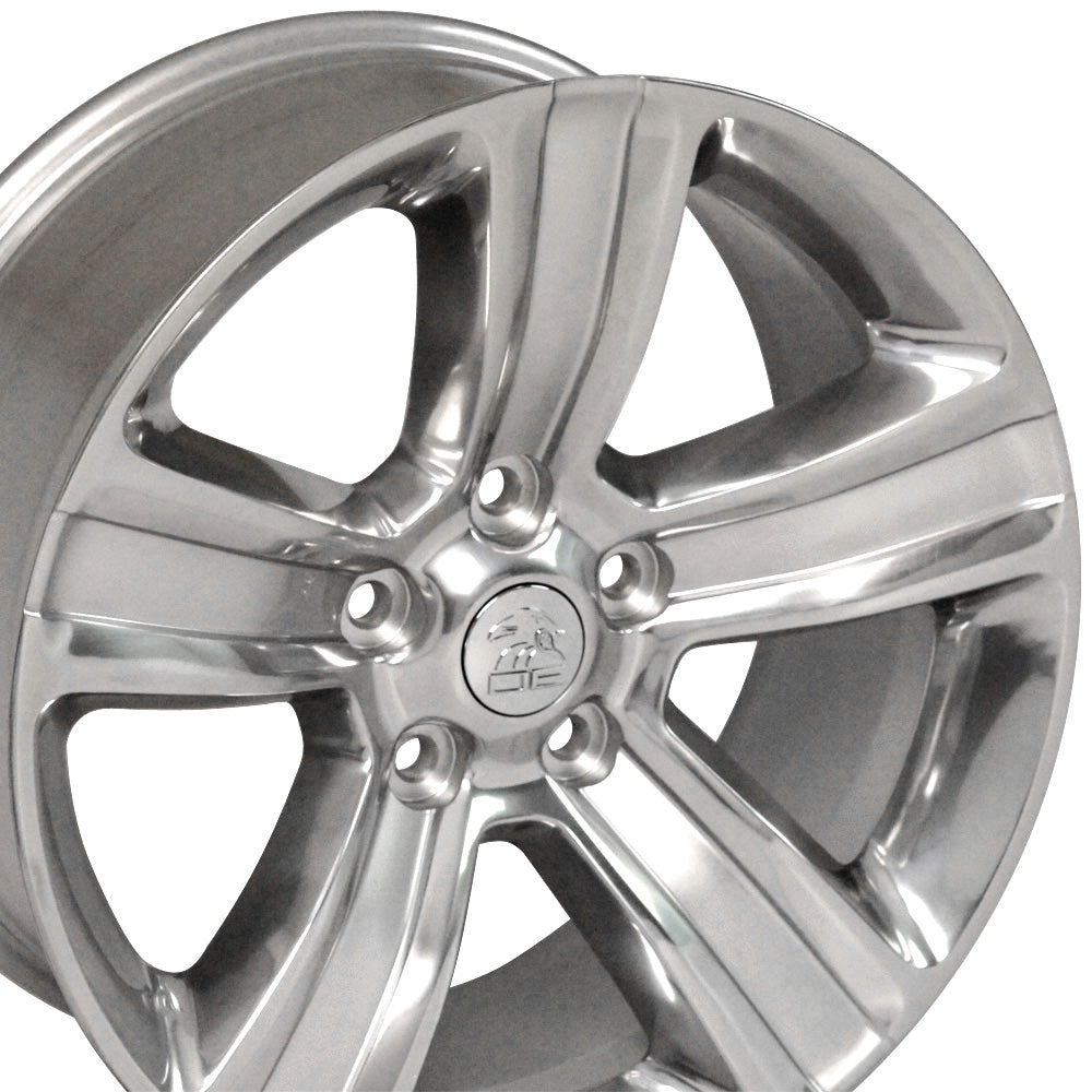 20" Fits Dodge - Ram 15 Style Replica Wheel - Polished w/ Silver Inlay 2x9 | Suncoast Wheels Dodge Hellcat replica wheels, Grand Cherokee SRT replica wheels, Challenger reproduction wheels, affordable Dodge replica rims
