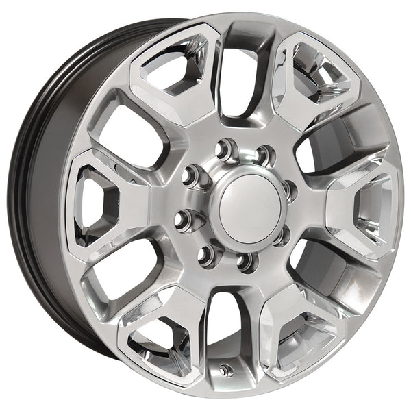 20" fits Dodge - 25-35 Replica Wheel - Hyper Silver with Chrome Inserts 2x8 | Suncoast Wheels 17 inch factory Jeep wheels, Charger replica wheels, Jeep SRT8 replica wheels