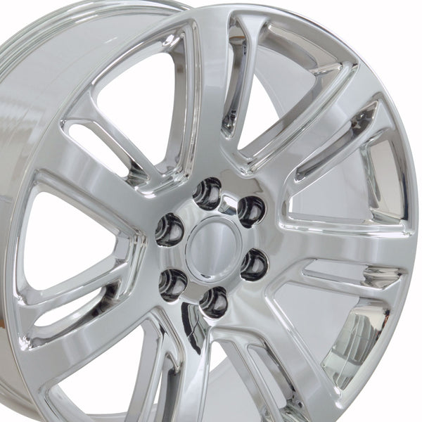 24" Fits Cadillac - Escalade Style Replica Wheel - Chrome 24x1 | Suncoast Wheels 22 inch OEM Chevy Wheels, factory Silverado 20 inch wheels, GMC replica wheels