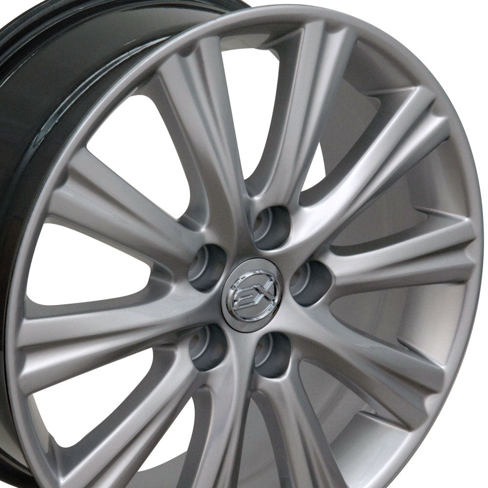 17" Fits Lexus - ES 35 Style Replica Wheel - Hyper Silver 17x7 | Suncoast Wheels Toyota OEM replica wheels, Toyota factory rims, Scion OEM rims, high quality affordable Lexus aftermarket wheels