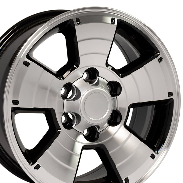 17 inch Rim Fits Toyota 4Runner Style TY09 17x7.5 Black Machined Wheel