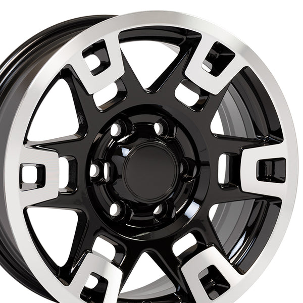 17" Wheel fits Toyota 4-Runner TRD Style Blk Mach'd 17x7 Rim