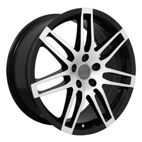 18" Fits Audi - New RS4 Style Replica Wheel - Black Mach'd Face 18x8 | Suncoast Wheels Audi factory replica wheels, Volkswagen OEM alloy wheels, affordable replica Audi wheels
