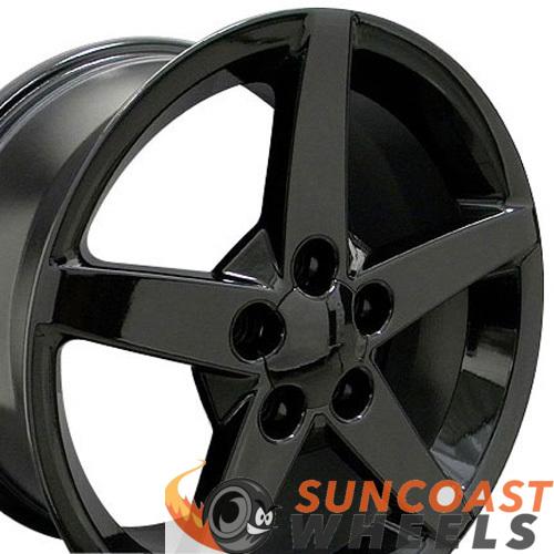 18 inch Rim Fits Corvette C6 Style CV06A 18x9.5 Gloss Black Wheel