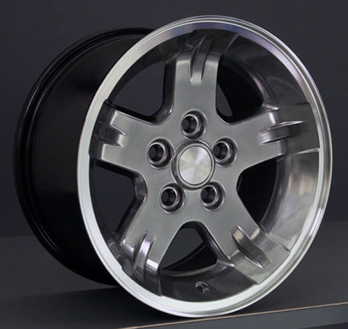 15" Fits Jeep - Wrangler Style Replica Wheel - Hyper Black Mach'd Lip 15x8 | Suncoast Wheels high quality affordable replacement rims, replica OEM stock wheels, quality budget rims