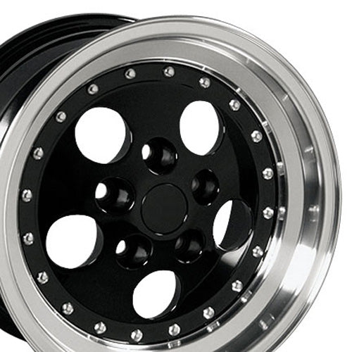 15" Fits Jeep - Wrangler Wheel - Black Mach'd Lip 15x8 | Suncoast Wheels high quality affordable replacement rims, replica OEM stock wheels, quality budget rims