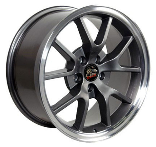 18" Fits Ford - Mustang FR5 Wheel - Anthracite Mach'd Lip 18x9 | Suncoast Wheels Ford Explorer replica wheels, affordable F150 OEM wheels, high quality Ford F150 aftermarket rims, inexpensive Mustang replica wheels
