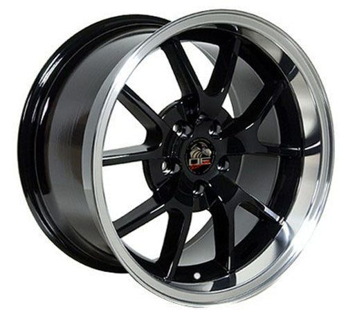 18" Fits Ford - Mustang FR5 Wheel - Black Mach'd Lip 18x1 | Suncoast Wheels Ford Explorer replica wheels, affordable F150 OEM wheels, high quality Ford F150 aftermarket rims, inexpensive Mustang replica wheels
