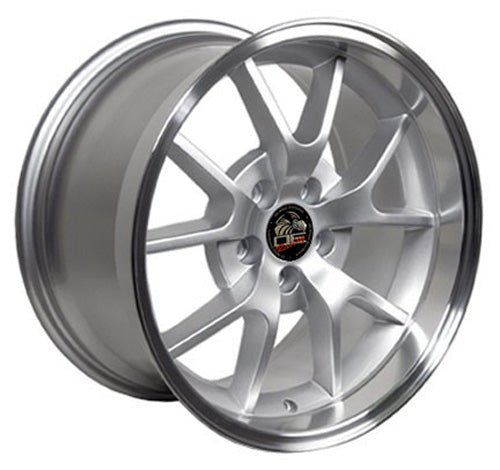 18" Fits Ford - Mustang FR5 Wheel - Silver Mach'd Lip 18x1 | Suncoast Wheels Ford Explorer replica wheels, affordable F150 OEM wheels, high quality Ford F150 aftermarket rims, inexpensive Mustang replica wheels