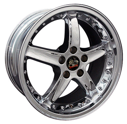 18" Fits Ford - Mustang Cobra R Deep Dish Wheel - Chrome with Rivets 18x9 | Suncoast Wheels Ford Explorer replica wheels, affordable F150 OEM wheels, high quality Ford F150 aftermarket rims, inexpensive Mustang replica wheels