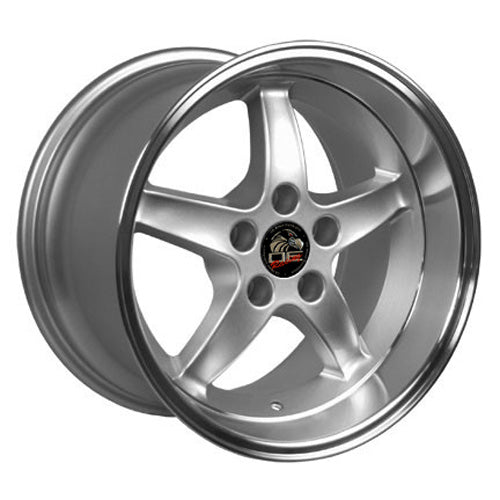 17" Fits Ford - Mustang Cobra R Deep Dish Wheel - Silver Mach'd Lip 17x1.5 | Suncoast Wheels Ford Explorer replica wheels, affordable F150 OEM wheels, high quality Ford F150 aftermarket rims, inexpensive Mustang replica wheels