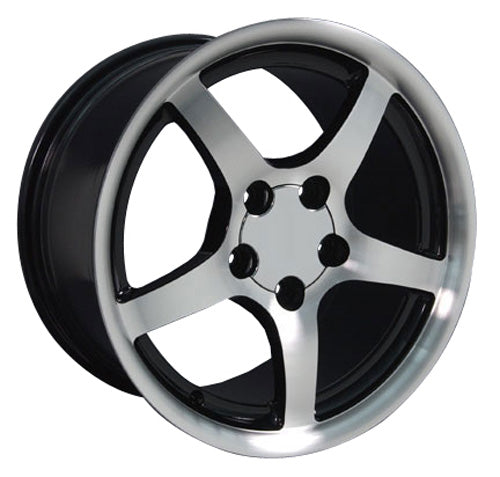 17" Fits Chevrolet - Corvette C5 Deep Dish Wheel - Black Mach'd Face 17x9.5 | Suncoast Wheels 22 inch OEM Chevy Wheels, factory Silverado 20 inch wheels, GMC replica wheels