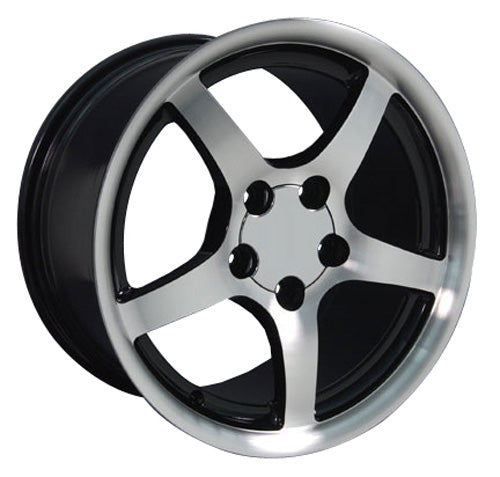 18" Fits Chevrolet - Corvette C5 Deep Dish Wheel - Black Mach'd Face 18x9.5 | Suncoast Wheels 22 inch OEM Chevy Wheels, factory Silverado 20 inch wheels, GMC replica wheels