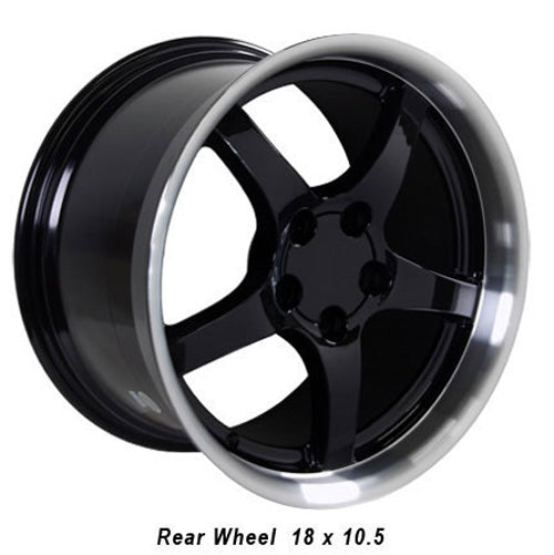 18" Fits Chevrolet - Corvette C5 Deep Dish Wheel - Black Mach'd Lip 18x1.5 | Suncoast Wheels 22 inch OEM Chevy Wheels, factory Silverado 20 inch wheels, GMC replica wheels