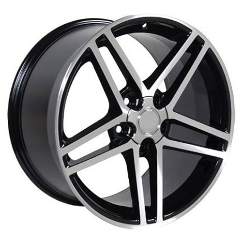 17" Fits Corvette - C6 Z6 Replica Wheel - Black Mach'd Face 17x9.5 | Suncoast Wheels 22 inch OEM Chevy Wheels, factory Silverado 20 inch wheels, GMC replica wheels