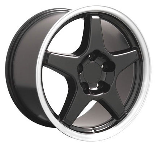 17" Fits Chevrolet - Corvette ZR1 Wheel - Black Mach'd Lip 17x9.5 | Suncoast Wheels 22 inch OEM Chevy Wheels, factory Silverado 20 inch wheels, GMC replica wheels